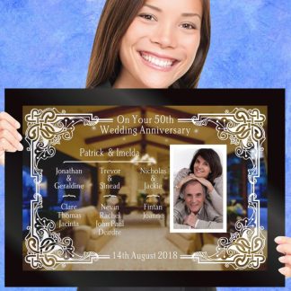 One Branch Many Leaves Anniversary Custom Engraved Gift Mirror