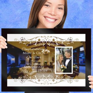 Congratulate & Celebrate Wedding Anniversary Custom Engraved Gift Mirror