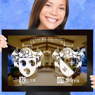 'Time-honored family crests design' - Coat Of Arms Etched Mirror Gift 1