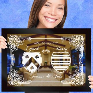 Forever and Ever Custom Engraved Coat of Arms Gift Mirror