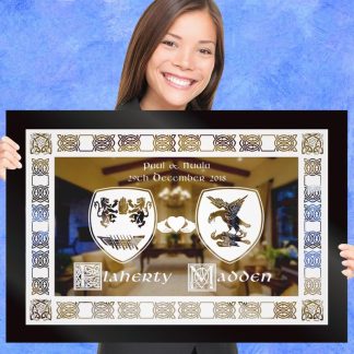 Celtic Aura Custom Engraved Coat of Arms Gift Mirror