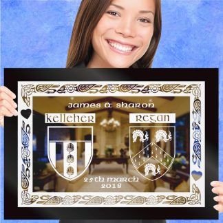 'Traditional Irish Coat Of Arms' - Coat Of Arms Etched Mirror Gift 8