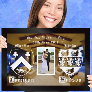 Coat of Arms with Photo Custom Engraved Coat of Arms Gift Mirror