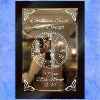 ‘The Time And The Date' - Birth Of A Baby Etched Mirror Gift 3