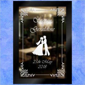 Bride & Groom Custom Engraved Wedding Gift Mirror