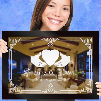 One Heart Custom Engraved Wedding Gift Mirror