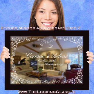 Elegant Wedding Anniversary Custom Engraved Gift Mirror