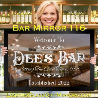 ‘Classic Style Bar Mirror’ – 33" x 23" Home Bar Etched Mirror Gift 116