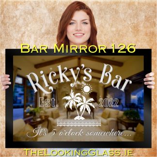 ‘Tropical Bar Mirror’ – 33" x 23" Home Bar Etched Mirror Gift 126