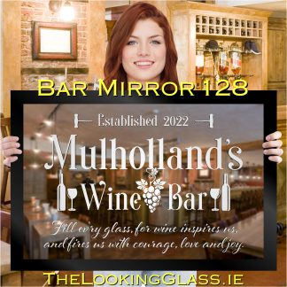‘Wine Bar Mirror’ – 33" x 23" Home Bar Etched Mirror Gift 128