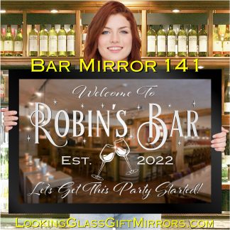 ‘Wine Glass Bar Mirror’ – 33" x 23" Home Bar Etched Mirror Gift 141