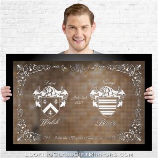 Custom: Lorraine F. - 33" x 23" Framed Etched Mirror