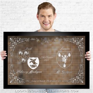 Custom: Edel O. - 33" x 23" Framed Etched Mirror
