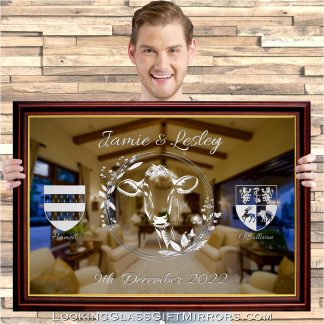 Custom: Mairead R. - 33" x 23" Framed Etched Mirror