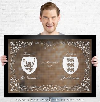 Custom: Eoin McN. - 33" x 23" Framed Etched Mirror