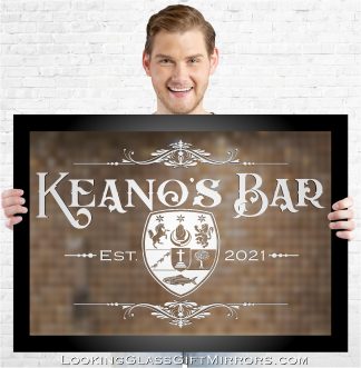 Custom: Aileen B. - 33" x 23" Framed Etched Mirror