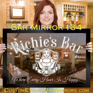 beer waitress bar mirror design