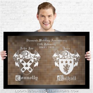 Custom: Cathy - Connolly & Mulhall 33" x 23" Framed Etched Mirror