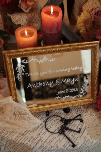 Custom framed etched mirror for Anthony C.