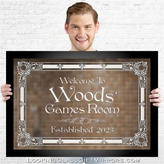 Custom: Chris W. 33" x 23" Framed Etched Mirror