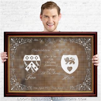 Custom: Adeline H. - 33" x 23" Framed Etched Mirror