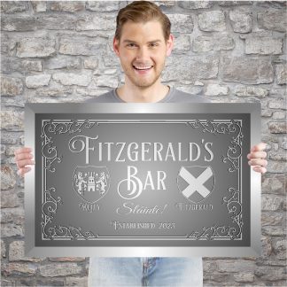 Custom: Ruth F. Fitzgerald's Bar 30"x20" x 6mm unframed mirror with beveled edges