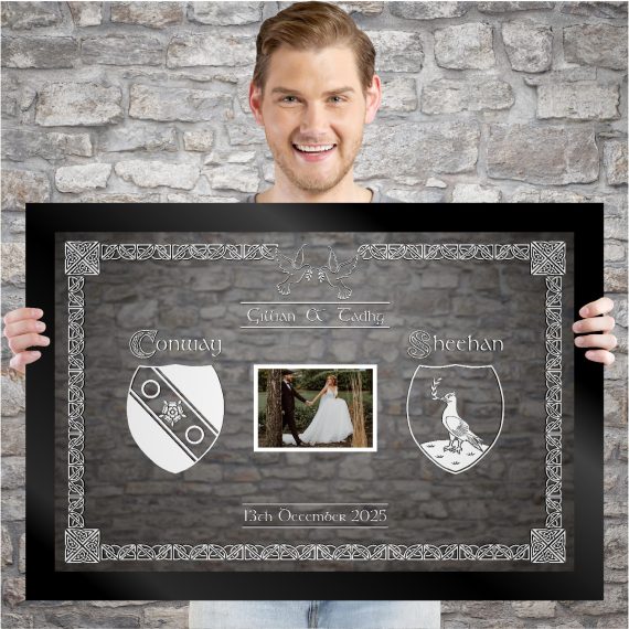 Custom: Michelle Q. re. 'Conway-Sheehan' 33" x 23" Framed Etched Mirror